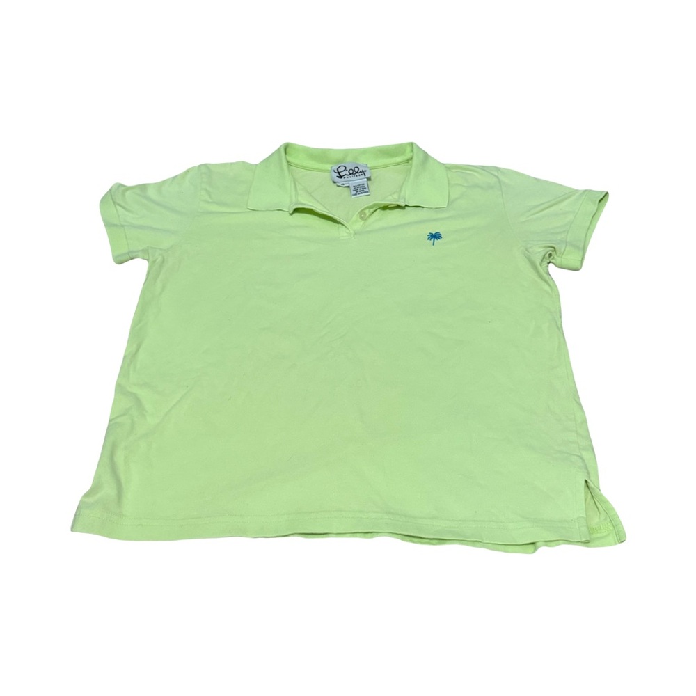 Lilly Pulitzer Green Polo Shirt Classic Short Sleeve